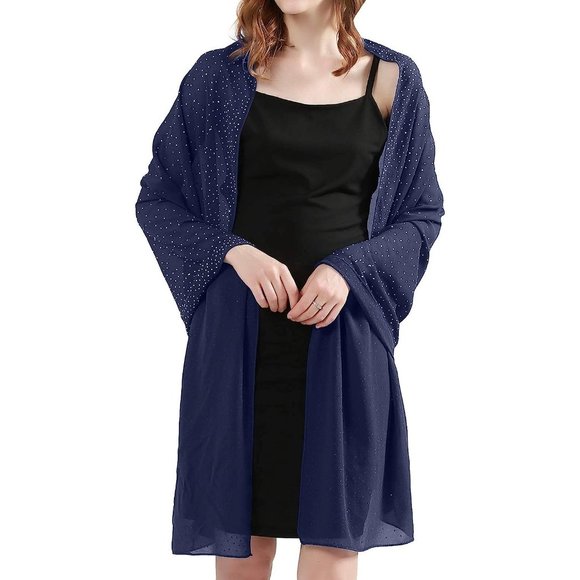 Girls C. Navy Blue Shawls and Wraps Shine Bright Like a Diamond - Picture 5 of 7